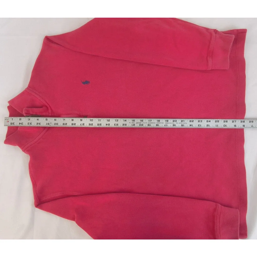 Polo Ralph Lauren 1/4 Zip Sweater Men's XL 100% Cotton Red Blue Pony #W5202